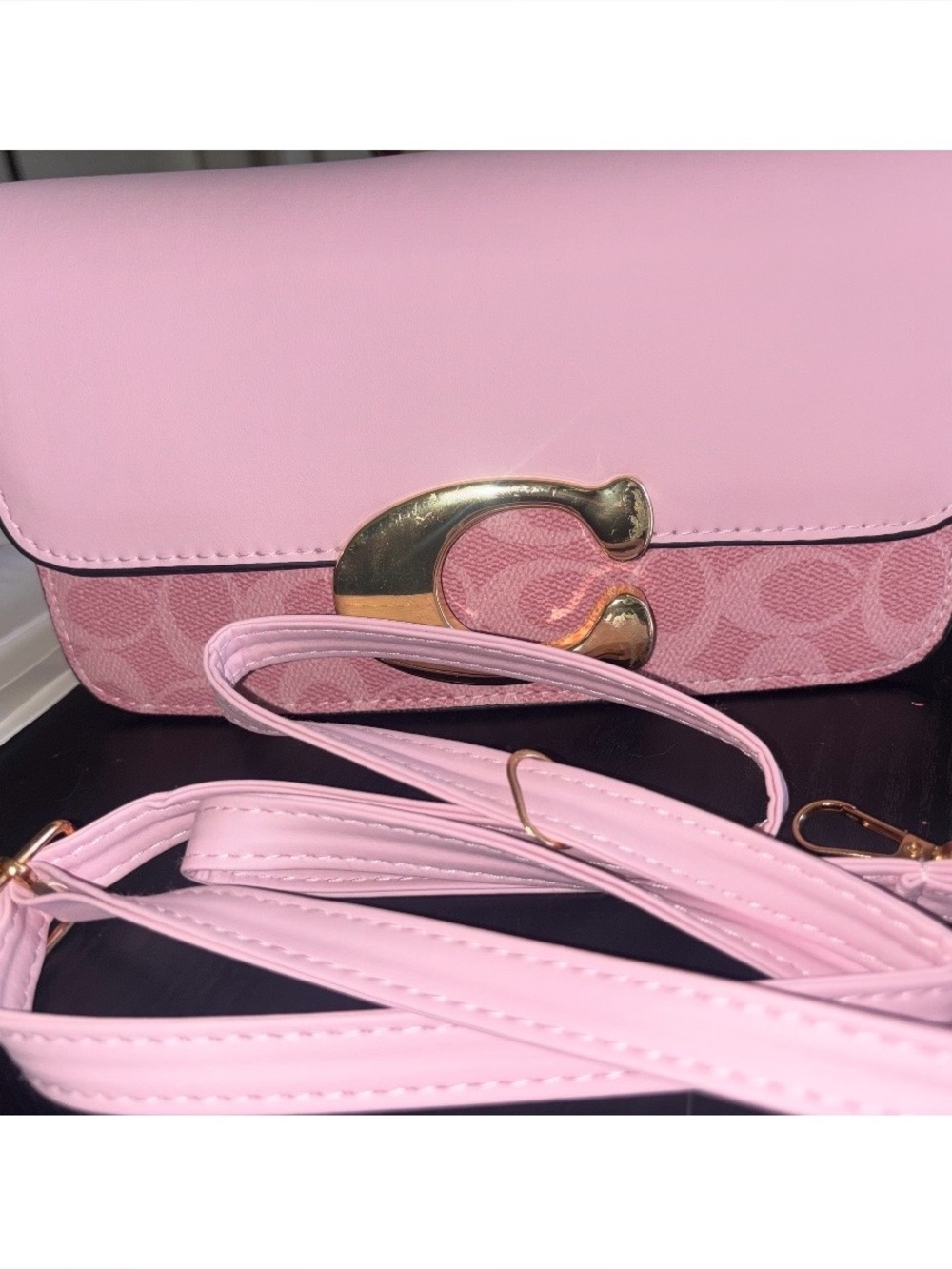 C Pink Signature C Flap Crossbody Bag